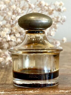 Vintage Inkwell Shaped Perfume Bottle Faberge Tigress 1/4 oz Vanity Decor